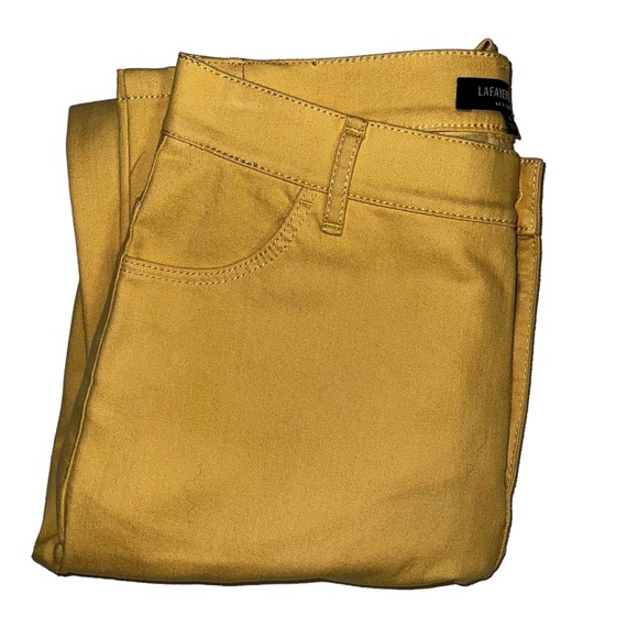 Lafayette 148 New York Thompson Straight Leg Jean Gold Yellow Sz 8 - Picture 13 of 13